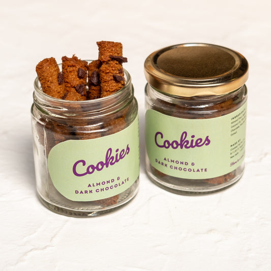 chocolate cookie sticks in a glass jar