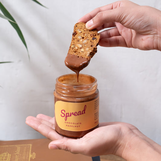 chocolate hazelnut spread with a biscotti